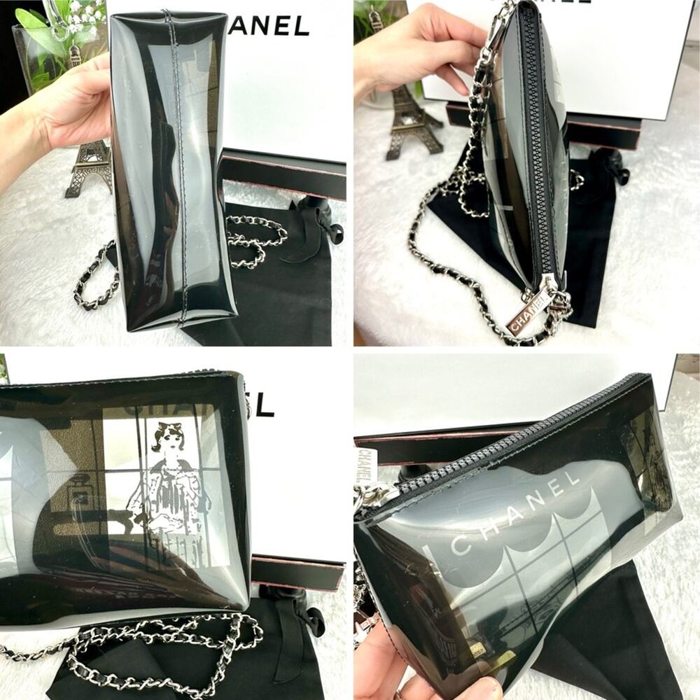 CHANEL Windows Clear and black pouch crossbody, fanny pack, bum bag! RARE! - Picture 9 of 15